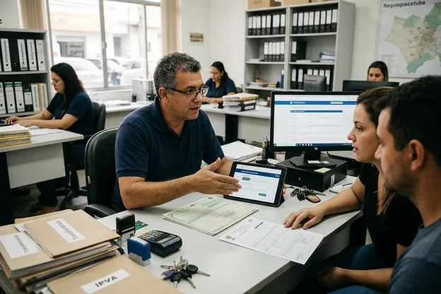 Despachante orientando sobre transferência de veículo em Itaquaquecetuba.
